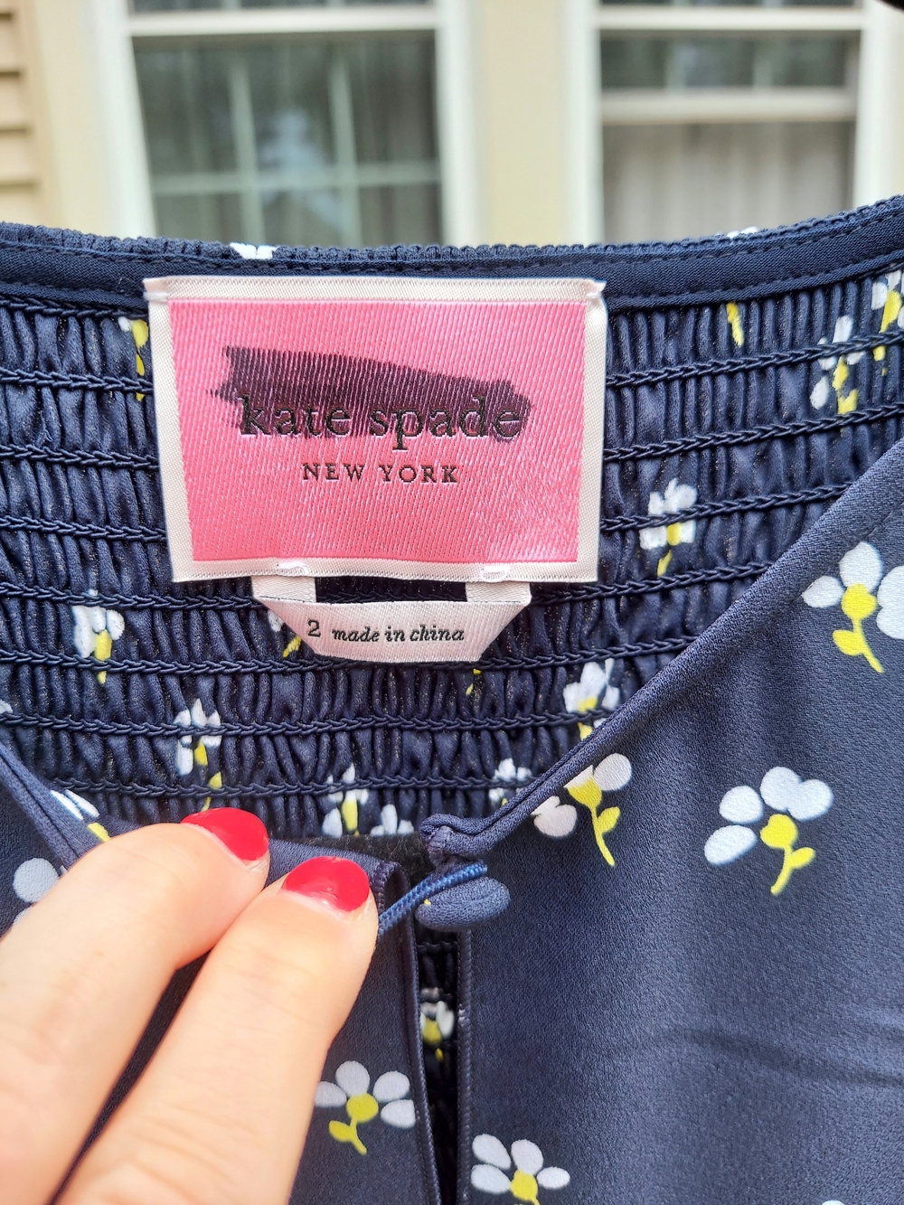 Kate Spade Daisy Toss Navy Floral High Low Midi Dress Women Size 2 NWOT Feminine - Picture 3 of 11